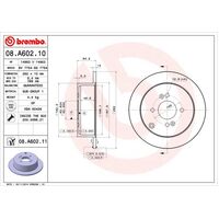 Brembo Rear Brake Rotors Set 08.A602.11