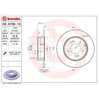 Brembo Rear Brake Rotors Set 08.A708.11