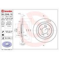 Brembo Rear Brake Rotors Set 08.C248.11