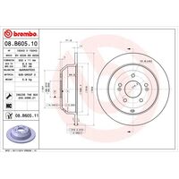 Brembo Rear Brake Rotors Set 08.B605.11