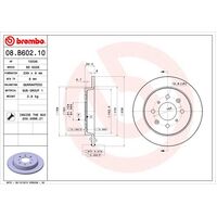 Brembo Rear Brake Rotors Set 08.B602.10