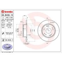Brembo Rear Brake Rotors Set 08.B439.11