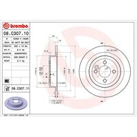 Brembo Rear Brake Rotors Set 08.C307.11
