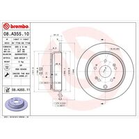 Brembo Rear Brake Rotors Set 08.A355.11