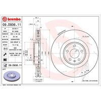 Brembo Front Brake Rotors Set 09.D936.11