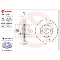 Brembo Front Brake Rotors Set 09.D216.11