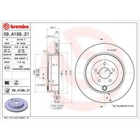 Brembo Rear Brake Rotors Set 09.A198.21