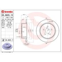 Brembo Rear Brake Rotors Set 08.A605.11
