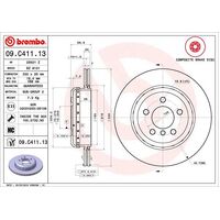 Brembo Rear Brake Rotors Set 09.C411.13