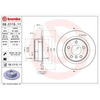 Brembo Rear Brake Rotors Set 08.C115.11