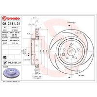 Brembo Rear Brake Rotors Set 09.C181.21