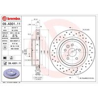 Brembo Rear Brake Rotors Set 09.A301.11