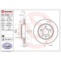 Brembo Rear Brake Rotors Set 09.D422.11