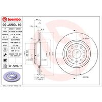 Brembo Rear Brake Rotors Set 09.A200.11