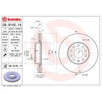 Brembo Front Brake Rotors Set 09.9145.11