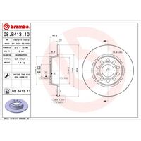 Brembo Rear Brake Rotors Set 08.B413.11