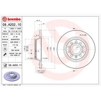Brembo Rear Brake Rotors Set 08.A202.11