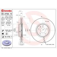 Brembo Front Brake Rotors Set 09.A758.11