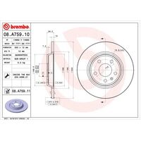 Brembo Rear Brake Rotors Set 08.A759.11