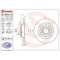 Brembo Rear Brake Rotors Set 08.8843.21