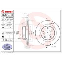 Brembo Rear Brake Rotors Set 09.B414.11