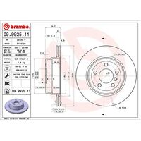 Brembo Rear Brake Rotors Set 09.9925.11
