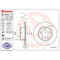 Brembo Front Brake Rotors Set 09.9752.11