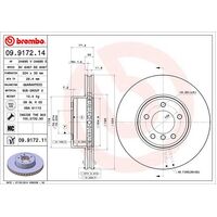 Brembo Front Brake Rotors Set 09.9172.11