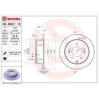 Brembo Rear Brake Rotors Set 08.B667.11