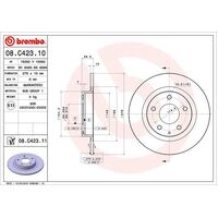 Brembo Rear Brake Rotors Set 08.C423.11