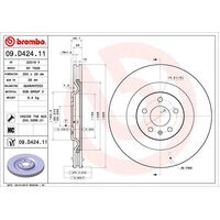 Brembo Rear Brake Rotors Set 09.D424.11