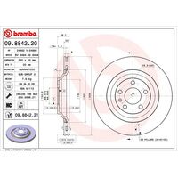 Brembo Rear Brake Rotors Set 09.8842.21
