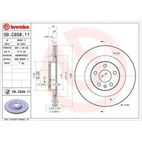 Brembo Rear Brake Rotors Set 09.C938.11