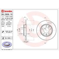 Brembo Rear Brake Rotors Set 08.C659.11