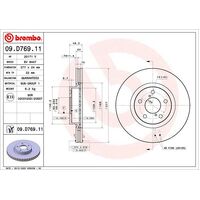 Brembo Front Brake Rotors Set 09.D769.11