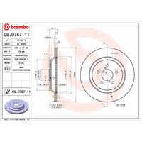 Brembo Rear Brake Rotors Set 09.D767.11