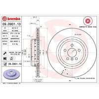 Brembo Rear Brake Rotors Set 09.D901.13