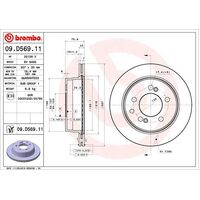Brembo Rear Brake Rotors Set 09.D569.11