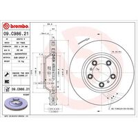 Brembo Front Brake Rotors Set 09.C986.21