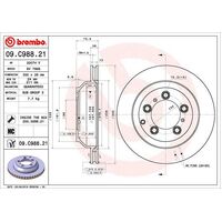 Brembo Rear Brake Rotors Set 09.C988.21