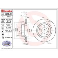 Brembo Rear Brake Rotors Set 09.9869.81
