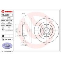 Brembo Rear Brake Rotors Set 08.D883.11