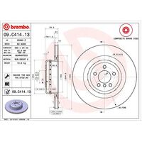 Brembo Rear Brake Rotors Set 09.C414.13