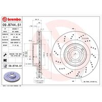 Brembo Front Brake Rotors Set 09.B744.51