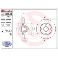 Brembo Rear Brake Rotors Set 08.A858.17