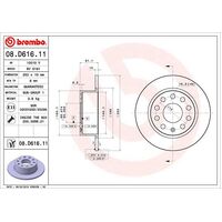Brembo Rear Brake Rotors Set 08.D616.11