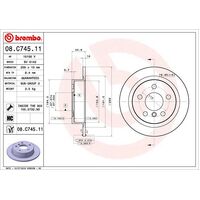 Brembo Rear Brake Rotors Set 08.C745.11