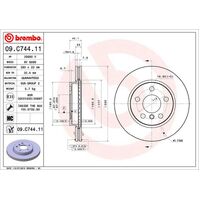 Brembo Front Brake Rotors Set 09.C744.11