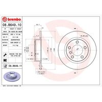 Brembo Rear Brake Rotors Set 08.B649.11