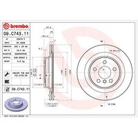 Brembo Rear Brake Rotors Set 09.C743.11